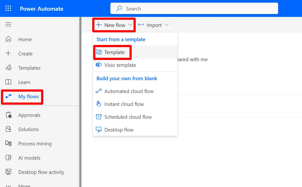 Creating a Basic Flow using template Creating a Basic Flow using template